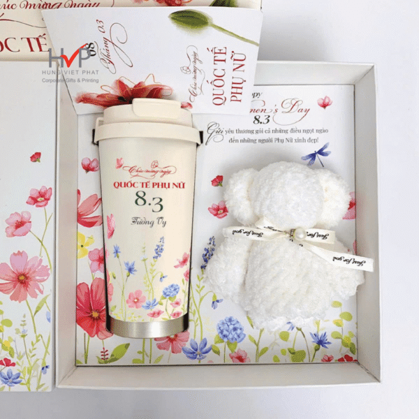 SET QUÀ TẶNG 8/3 - Ly, Bình Giữ Nhiệt & Khăn Gấu