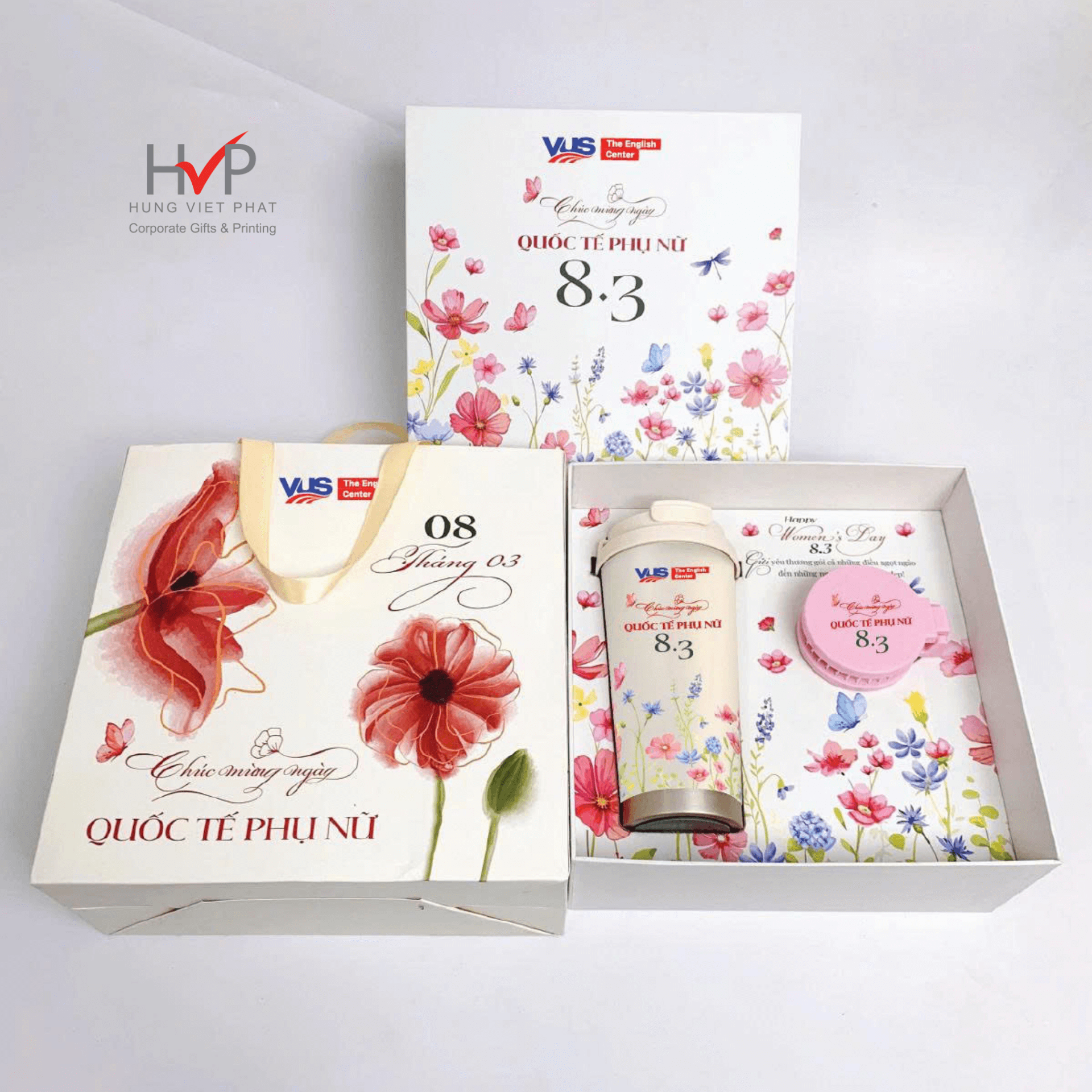 SET QUÀ TẶNG 8/3 - Ly Giữ Nhiệt & Lược Gấp Gọn